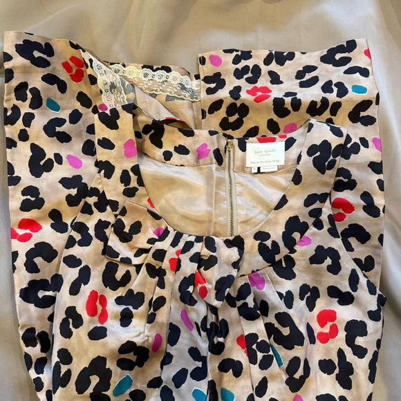 Kate Spade Bette Leopard Print Classic Dress Dress Sleeveless Like New Silk Sz 8 - Picture 6 of 8